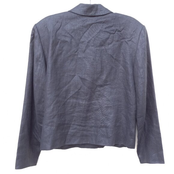 Minimalist Black Irish Linen 90s Style Boxy Jacket 90s Capsule Careerwear - Picture 9 of 12